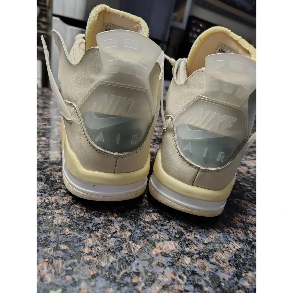Jordan 4 Retro Off-White Sail Mens CV9388-100 Tan Cream Sneakers